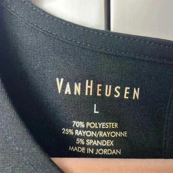 Van Heusen Sleeveless Peplum Top Size Large Black NWT - Picture 2 of 8